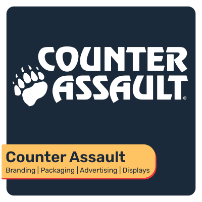 Counter Assault Portfolio Work, Branding, Packaging, Advertising, and Displays